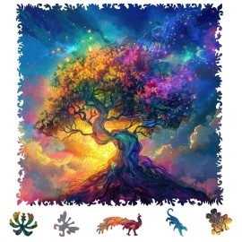 Unbranded Wooden Puzzles , colorful Tree of Life Jigsaw Puzzles 200 Pieces, 11.3×11.1"