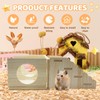 2-Chamber Hamster Tunnel & Wooden Climbing Ladder Bridge，Wooden Hamster Hideout