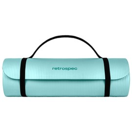 Retrospec Solana Yoga Mat 1" & 1/2" Thick w/Nylon Strap for Men & Women - Non Slip Exercise Mat for Yoga