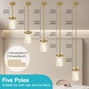 Brushed Gold Pendant Lights for Kitchen Island 4.72" Hammered Glass