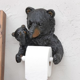 BLACK FOREST DECOR Mama Bear & Cub Toilet Paper Holder