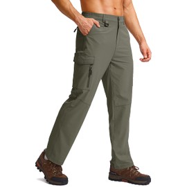 Men's Hiking Cargo Pants Water Resistant Quick Dry Lightweight Outdoor Tactical Pants for Men with Multi Pocket (Slate Green, XL)