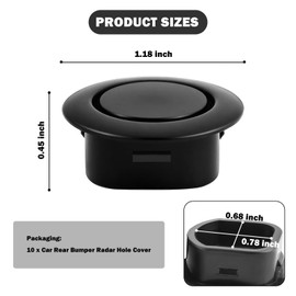 10PCS Car Rear Bumper Plugs for Radar Hole,Durable Bumper Hole Plugs Cover for Protection Against Dust&Water Damage,Universal Bumpers Sensor Holes Plug Car Accessories for 24-25mm Hole