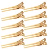Qearl 100 PCS 1.77" Double Prong Curl Clips Gold Curl