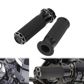 HDBUBALUS Motorcycle Handlebar 1" Black Hand Grips Fit for Harley Sportster Touring Road King Street Glide Dyna Softail Custom