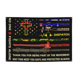 No One Fights Alone Flag 4x6 ft Garden Banner with 4 Holes Indoor Outdoor Perfect Decoration