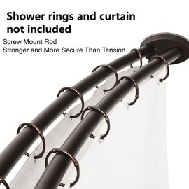 Utopia Alley Rustproof Wall Mounted Aluminum Double Curved Shower Curtain Rod, Screw Mount Rod, Stronger and More Secure Than Tension, Adjustable Double Shower Rod from 45" to 72", Expandable (Bronze)