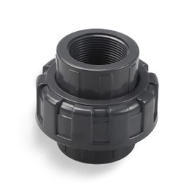 TOMEX PVC Pipe Fitting, Union JETSTREAM, Schedule 80, Grey, EPDM O-Ring, NPT x NPT, F1970, SCH80 (2")