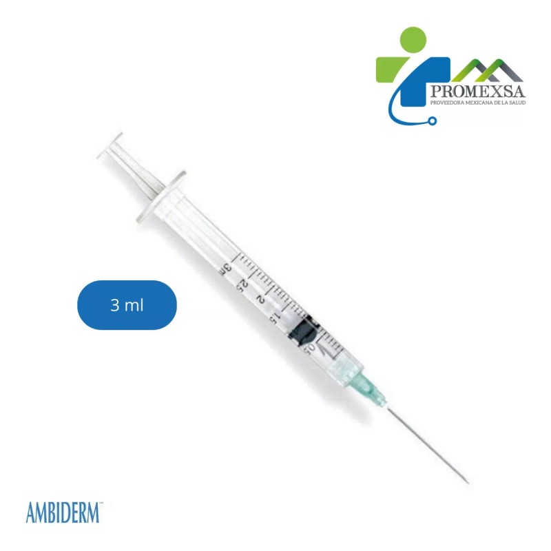 Ambiderm 100 Jeringas De Plástico 3ml Con Aguja 21gx32mm Estéril