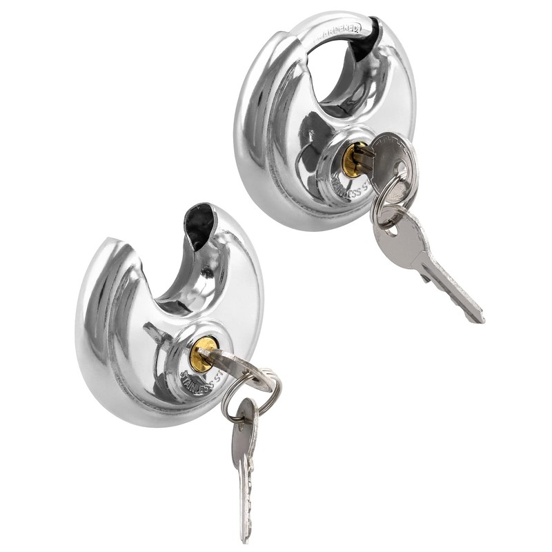 QWORK Disc Locks, 1 Pack Heavy Duty Steel Keyed Padlock