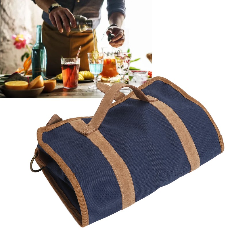 Bartender Tool Bag Bar Kit Bag Waterproof Canvas Multiple Compartments