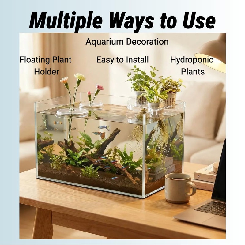 10 Pcs Creative Floating Floral Arrangement Holder,2pcs Aquarium Plant Holder