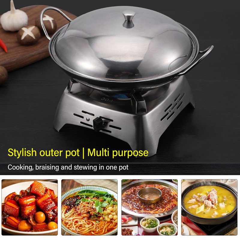 Drawer Type Alcohol Burner One Piece Stainless Steel Sliding Adjustment