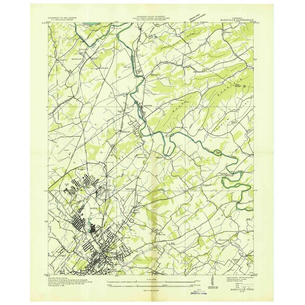 YellowMaps Maryville TN topo map, 1:24000 Scale, 7.5 X 7.5