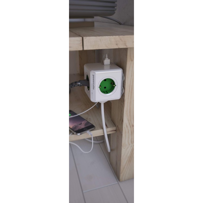 Allocacoc 1306GN/DEEXPC 5AC outlet(s) 1.5m Green,White power extension 1306GN/DEEXPC, 1.5