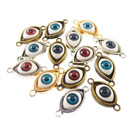 GraceAngie Vintage Metal Mixed Evil Eye Connector Charms for Jewelry Making 24 Pcs/lot