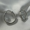 Frosted Sterling Silver 25 mm Hoop Earrings, Sterling Silver