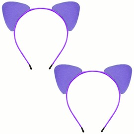 TUTKIMUS 2 Pack Purple Cat Ears Headband, Soft Furry Cat Ear for Women Boys & Girls, Cosplay Party Role Play Cats Costume Accessories