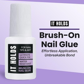 Brush On Nail Glue for Press On Nails, Extra Strong for Acrylic, Waterproof for Fake Nails Long Lasting Nail Glue, Professional for Nail Tips (8ml)