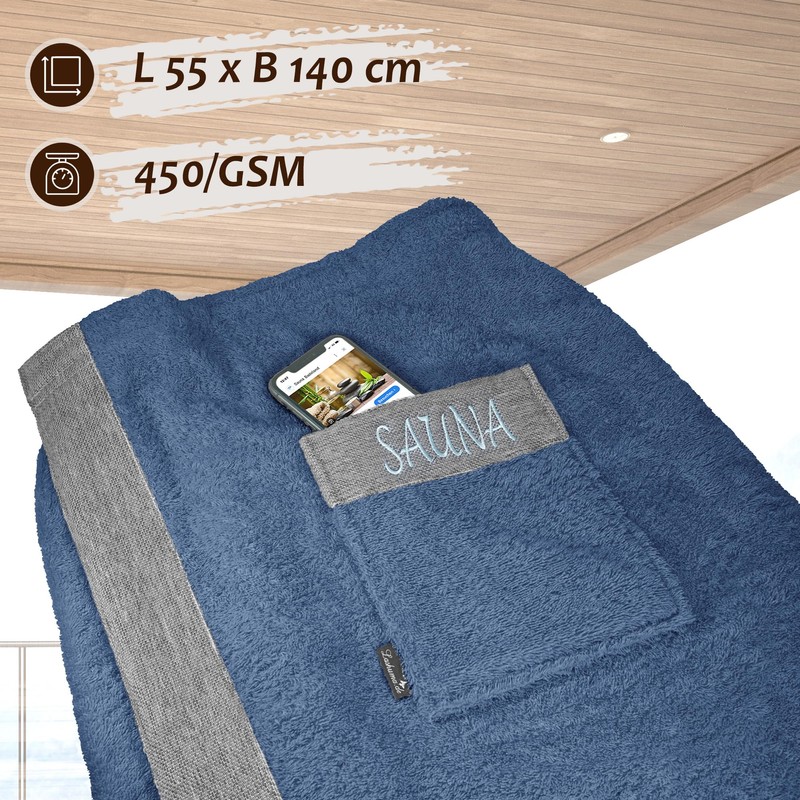 Lashuma Saunakilt Men's 55 x 140 cm Lima Sauna Towel