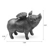 Elements 7.28x3.35x5.51 Inch Resin Silver Winged Pig Tabletop Decor