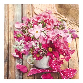 Lunchservietten Design "Blumenstrauss pink"