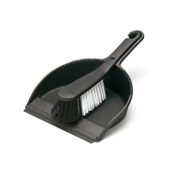 Addis 505874 Dustpan and Stiff Brush Set, Black,22.5 x 31.5 x 11 cm