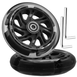 OTFAITP 120mm x 28mm Light-up Kick Scooter Front Wheels 8mm OD Inline, LED Bearing Skateboard Silent Flash Wheel with Bearings ABEC-9 for Foldable Micro Mini 2-3-4 Wheel Kids Scooter Kickboard