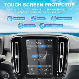 Karltys 2 Pack Screen Protector for Volvo XC40 XC60 2018-2024 /S60 S90 V60 19-24/ XC90 16-24 /V90 17-24 8.7-Inch Touchscreen, Anti Glare 9H Tempered Glass Screen Protector for Volvo Accessories