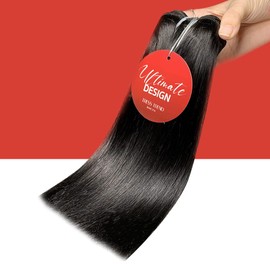 100g Human Hair Bundles, Naturally Straight RAW Hair Soft Silky Unprocessed Weave Bundles Natural Color for Women (Straight 10 inch)