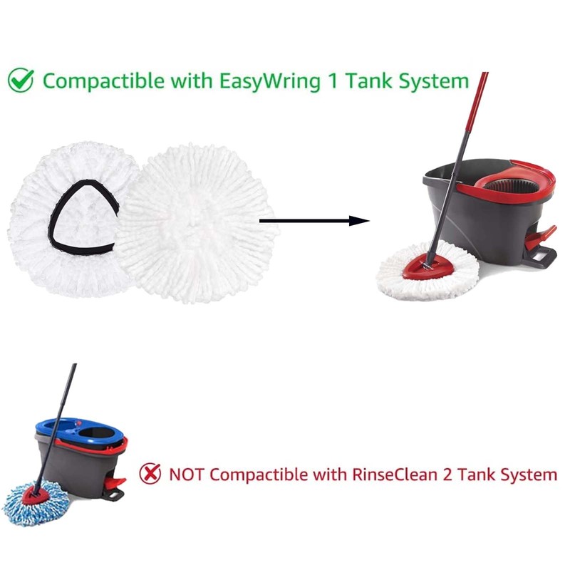 4 Pack Spin Mop Replacement Head Mop Refill Compatible with