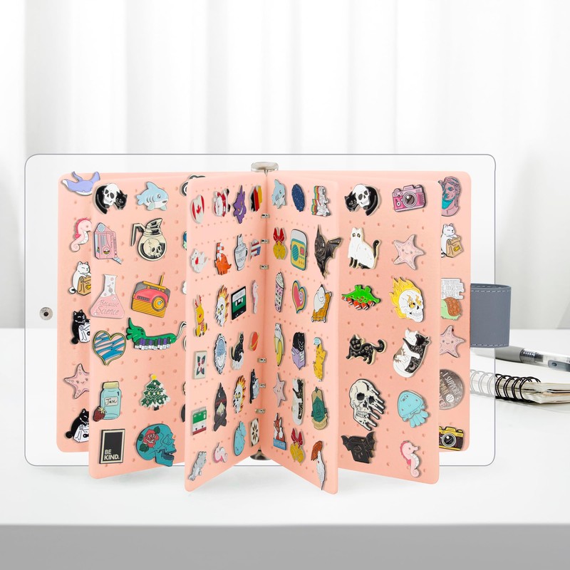 PACMAXI A5 Enamel Pin Display Book, Clear PVC Cover, Portable