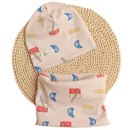 Areti Baby Knitted Hat and Loop Scarf Set, Toddlers’/Children’s Soft, Cotton Beanie Hat, Neck Warmer, Collar, Neckerchief, for Autumn, Winter, #8