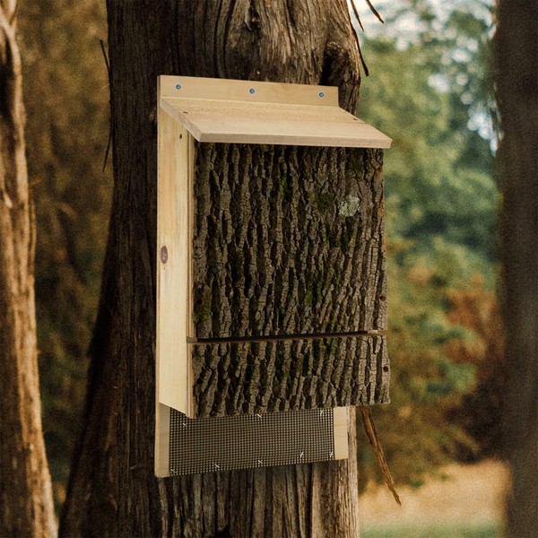Uncle Dunkels Triple Chamber Bat House; OBC Endorsed Rustic Wooden Handmade Bat Shelter Box