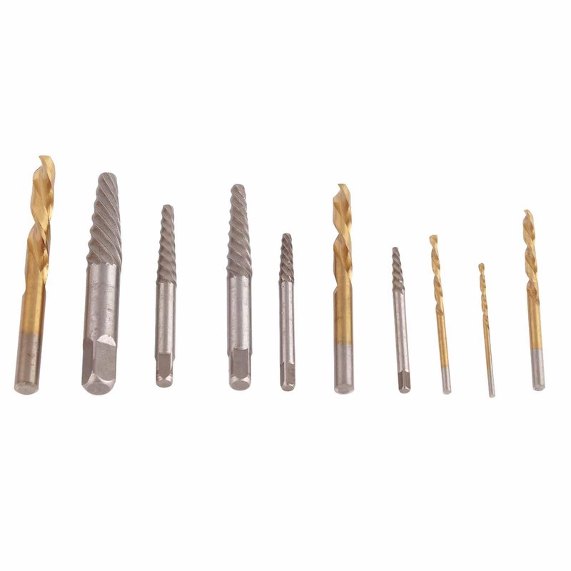 Left Handed Drill Bits for Metal, 10PCS Screw Extractor and