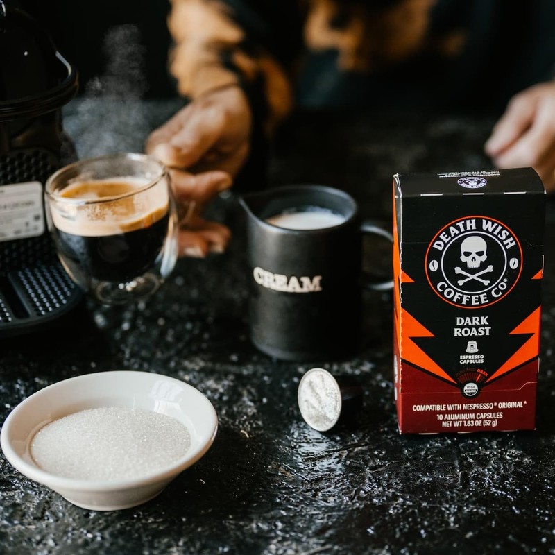 Death Wish Coffee, Capsules Compatible with Nespresso Original Machines, Dark