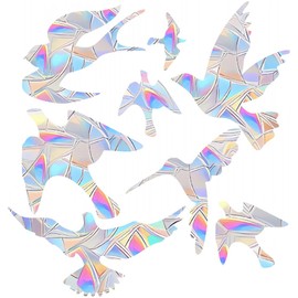 Window Decals for Bird Strikes，24 Pcs Bird Anti Collision Rainbow Window clings for Bird Window Strike Prevention,Rainbow Window Stickers to Save Bird Strikes No Glue Required