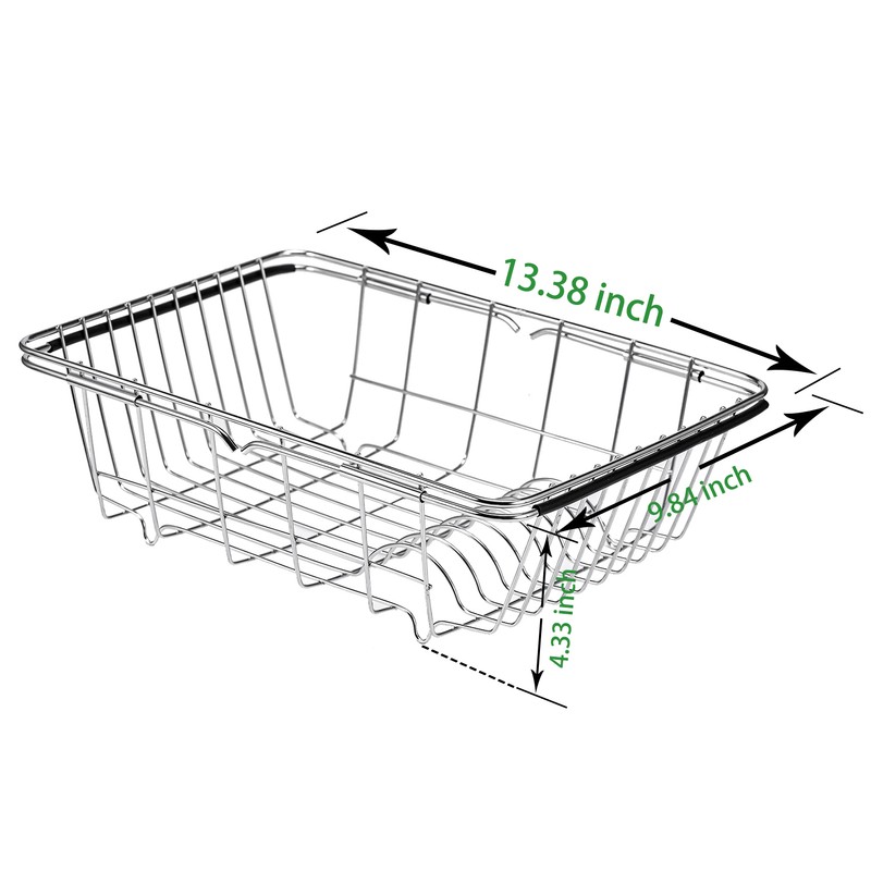 Dish Drying Rack Expandable Dishes Drainer Over The Sink Adjustable