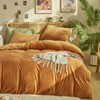 Pureant Pumpkin Comforter Set Queen Burnt Orange Velvet Bedding Comforters
