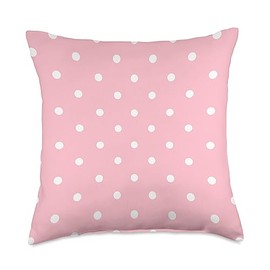 Polka Dot Pattern Pink And White For Women Girls Polka Dots Throw Pillow