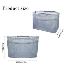 WisePoint Bag Organiser Insert, Tote Bag Organiser with 11 Pockets and Handheld, Bag Liner for Shoulder Bags/Handbag, Keep Tidy and Change Bags Quickly (Beige Mesh, M)