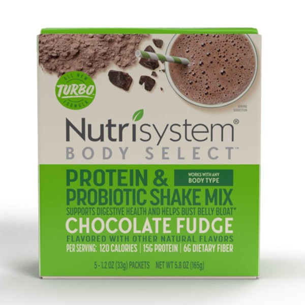 Nutrisystem® Body Select™ Chocolate Fudge Protein & Probiotic Shakes, 20ct, Delicious Shakes that Bust Belly Bloat* and Support Digestion