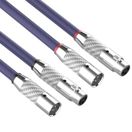 Preffair 18 Gauge Balanced Interconnect Cord Audio 3 Pin XLR Female to XLR Male Signal Cable OFC Silver Plated XLR Cable with Braided Sleeve(1.0M/3.3ft) 1 Pair