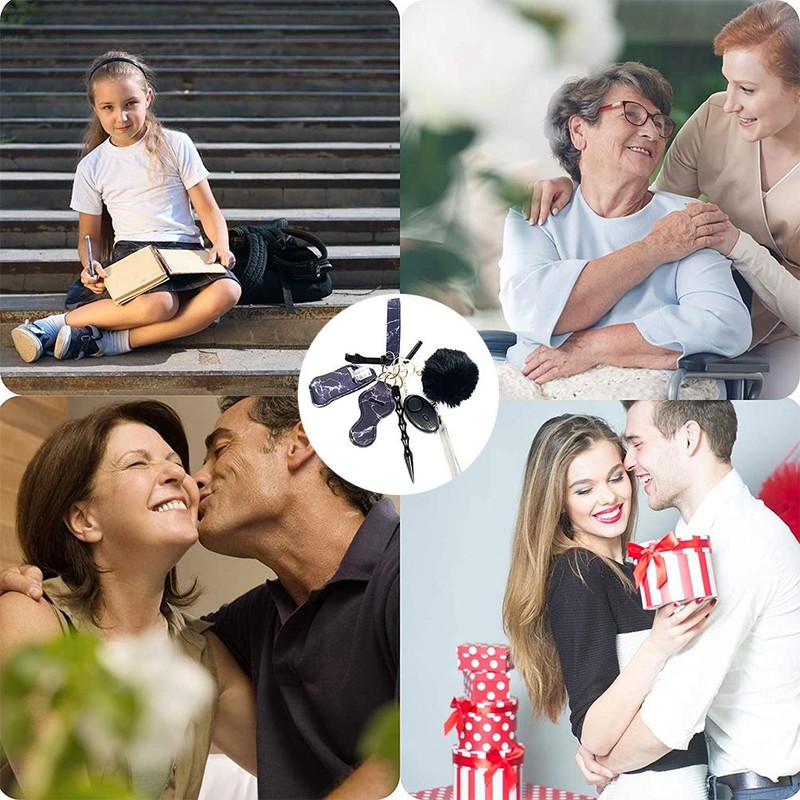 9 Pcs Alarm Keychain Safety Keychain for Women