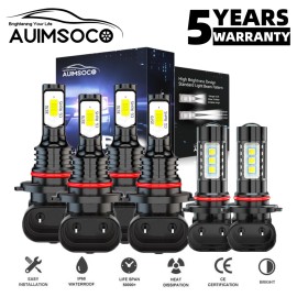AUIMSOCO For Jeep Grand Cherokee 2005-2010 6X LED Headlight High Low Beam Fog Light Bulbs