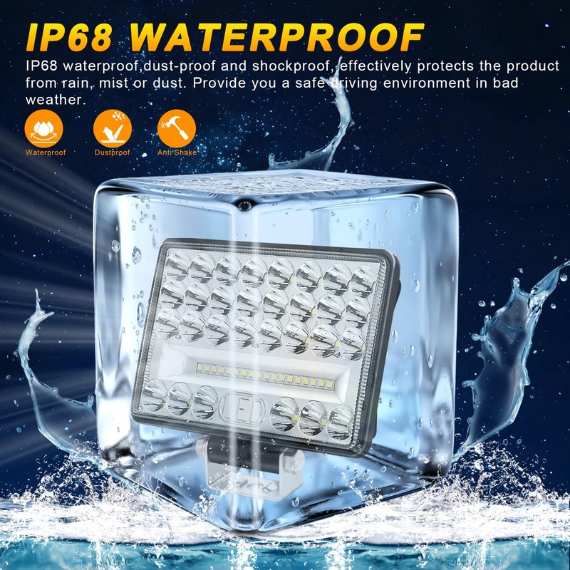 WELLIT LED Work Light 2 x 6 Inch 175 W