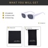 LJCZKA Fashion Rectangle Sunglasses Unisex Retro Square Frame Shades Sun