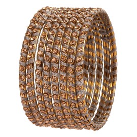Touchstone Silk Thread Bangle Collection Indian Bollywood Hand Woven Silk Thread Grey Colour Rhinestone Designer Jewellery Special Large Size Bracelets Bangle Set of 8 for Women, Silk
