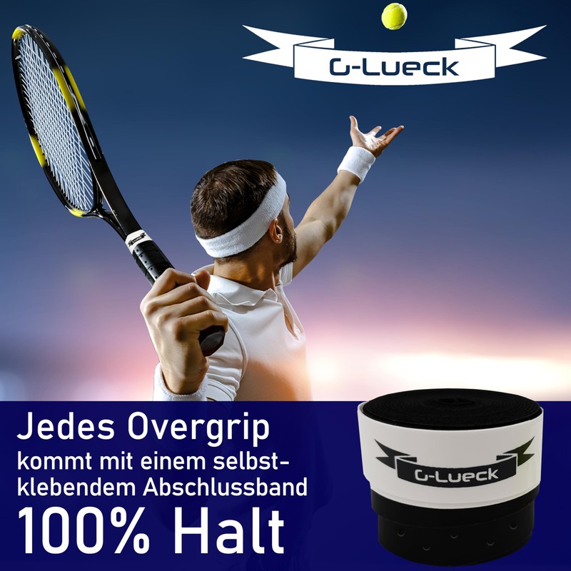 G-Lueck Overgrip Tape Set Tennis Premium Overgrip Power Touch with