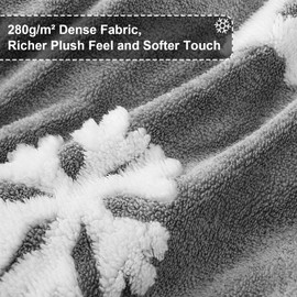 ASPMIZ 3 Piece Christmas King Size Comforter Set, Fluffy Snowflake Jacquard King Comforters, Winter Cozy Quilt Bedding Set, 1 Comforter 104 x 90 & 2 Pillowcases, Christmas Bedding Decoration, Grey